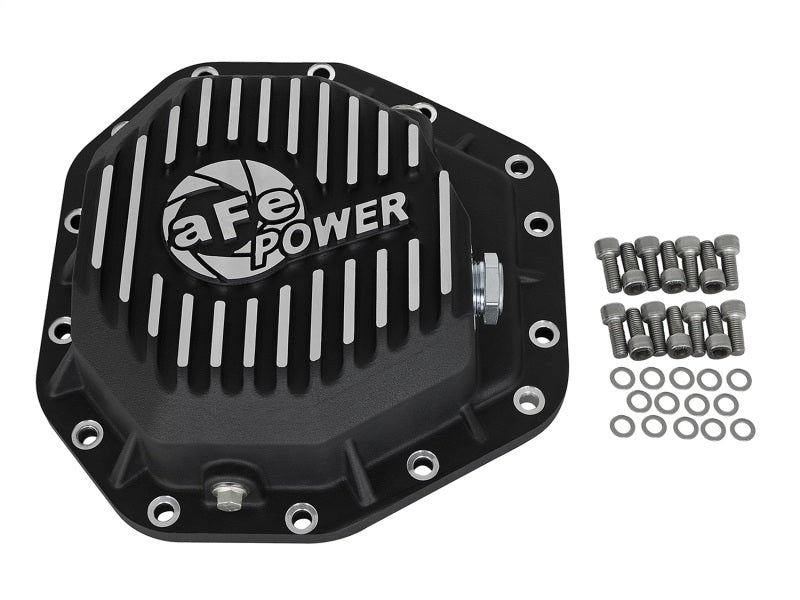 aFe Power Pro Ser Rear Diff Cover Black w/Mach Fins 2017 Ford Diesel Trucks V8-6.7L(td) Dana M275-14 - Blais Performance Parts