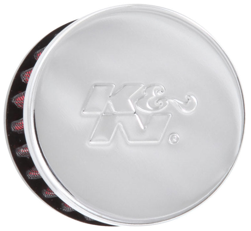 K&N Clamp On Rubber Base Crankcase Vent Filter 0.375in Flange ID x 2in OD x 1.5in Height - Blais Performance Parts