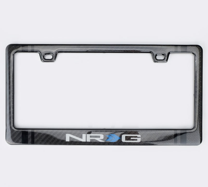 NRG Carbon License Plate Frame/ Fiber Poly Dip Finish Wet w/ NRG Logo - Blais Performance Parts