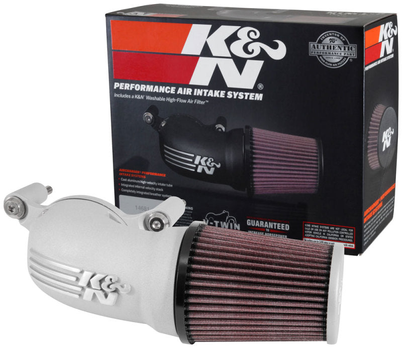 K&N 01-17 Harley Davidson Softail / Dyna FI Performance Air Intake System Silver - Blais Performance Parts