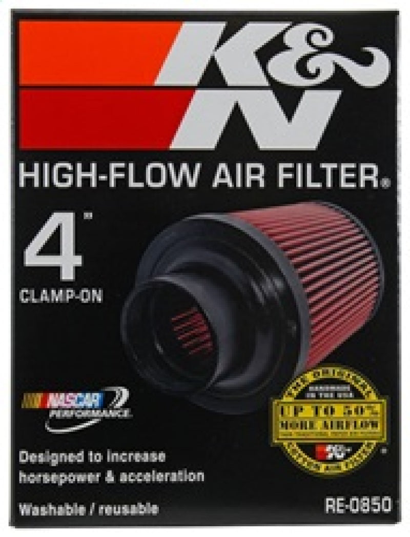 K&N Universal Air Filter (4in. Flange / 6in. Base OD / 4-5/8in. Top OD / 6in. Height) - Blais Performance Parts