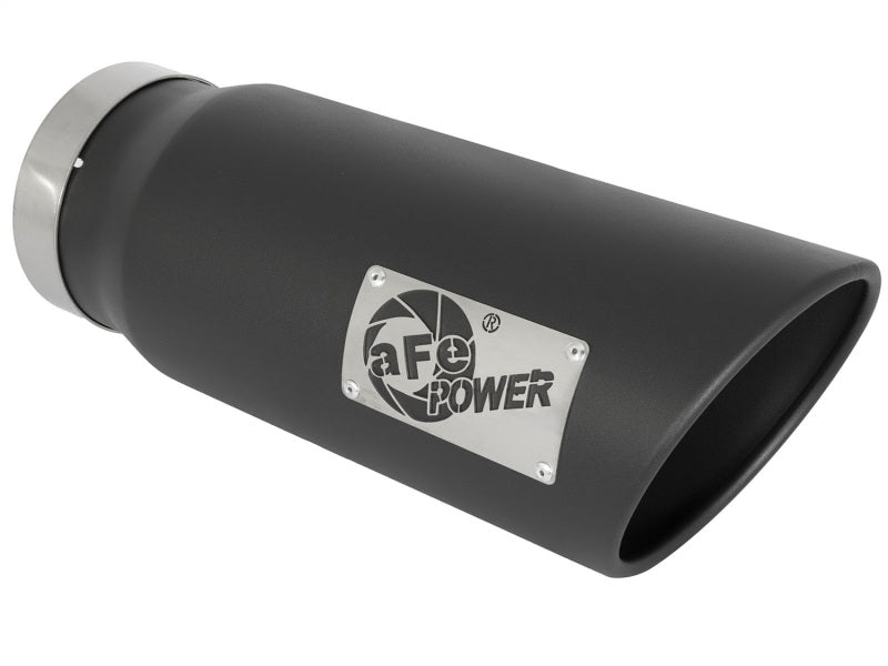 aFe Power MACH Force-Xp 5in In x 6in Out x 15in L Bolt-On 409 SS Exhaust Tip - Black - Blais Performance Parts