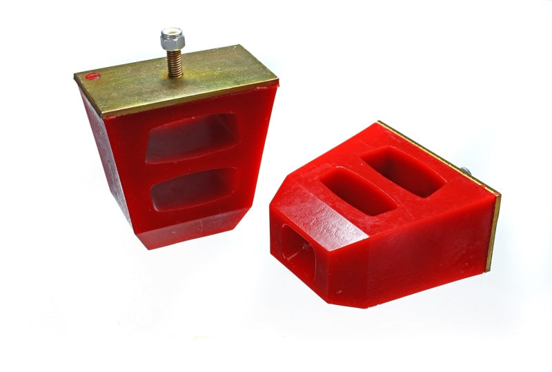 Energy Suspension Universal 4.5in Tall x 4.5in Long x 2.5in Wide Red Bump Stops (2 per set) - Blais Performance Parts