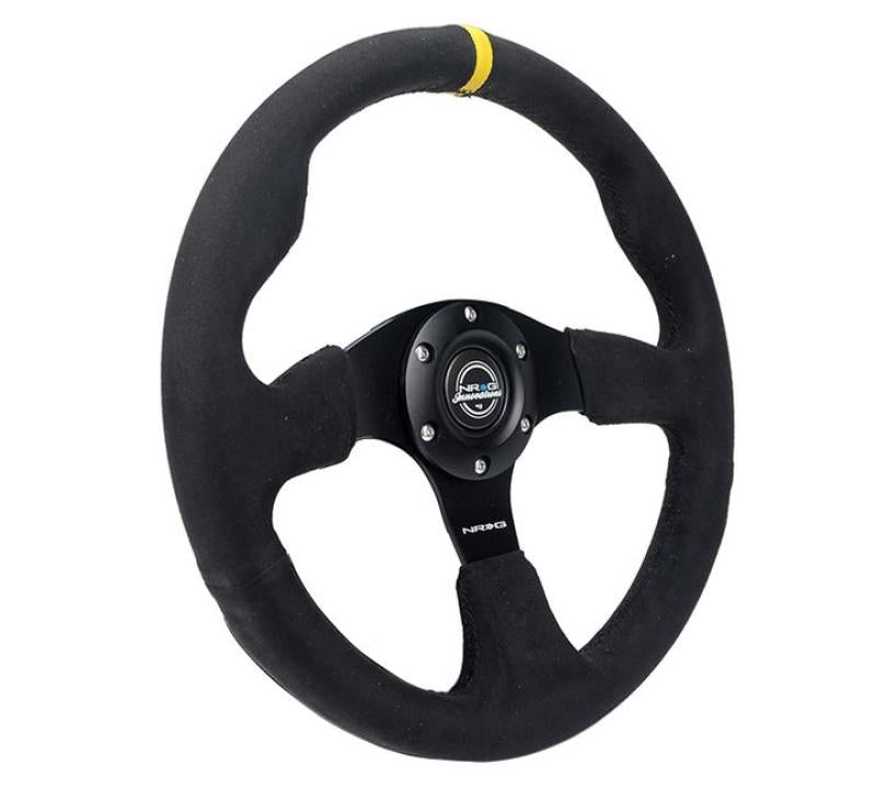 NRG Reinforced Steering Wheel (320mm) Alcantara Steering Wheel w/ Black Stitching - Blais Performance Parts