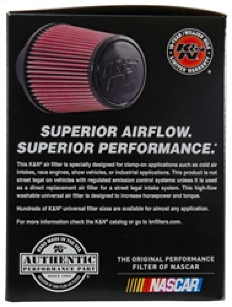 K&N Universal Air Filter (4in. Flange / 6in. Base OD / 4-5/8in. Top OD / 6in. Height) - Blais Performance Parts