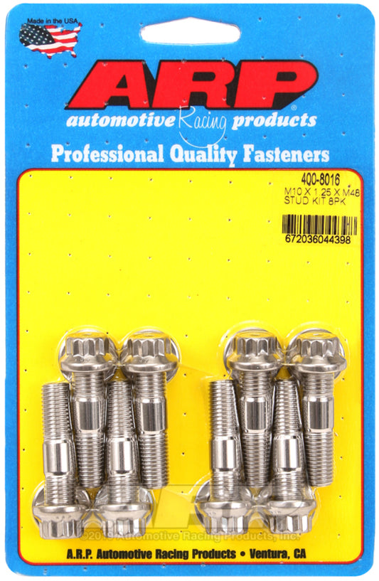 ARP Sport Compact M10 x 1.25 x 48mm Stainless Accessory Studs (8 pack) - Blais Performance Parts