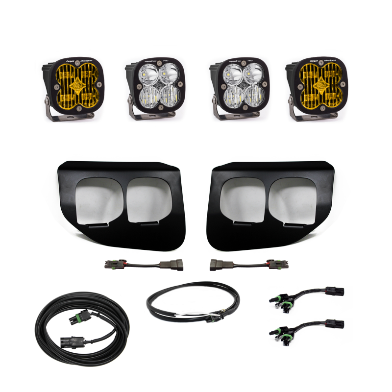 Baja Designs 2020+ Ford Super Duty Fog Lights FPK Amber SAE/Pro DC Baja Designs w/Upfitter - Blais Performance Parts