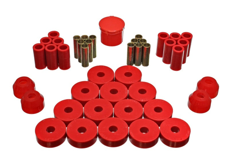 Energy Suspension 55-75 Jeep CJ5/CJ6 Red Hyper-Flex Master Bushing Set - Blais Performance Parts