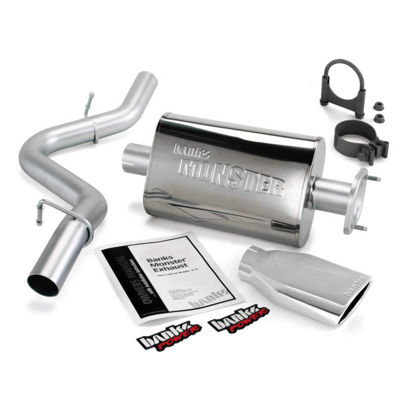 Banks Power 04-06 Jeep 4.0L Wrangler Unlimited Monster Exhaust Sys - SS Single Exhaust w/ Chrome Tip - Blais Performance Parts