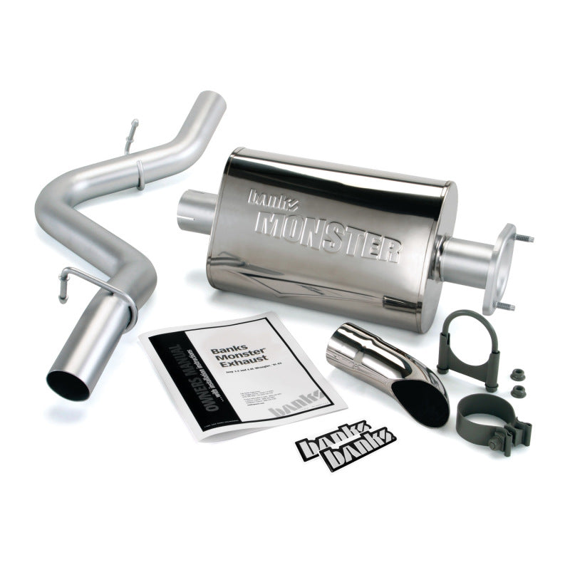 Banks Power 91-95 Jeep 4.0L Wrangler Monster Exhaust System - SS Single Exhaust w/ Chrome Tip - Blais Performance Parts