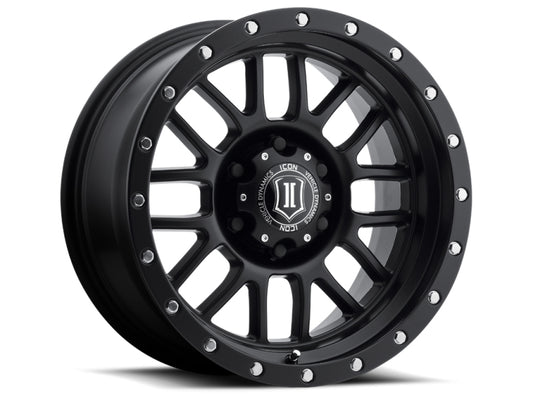 ICON Alpha 17x8.5 6x5.5 0mm Offset 4.75in BS 106.1mm Bore Satin Black Wheel - Blais Performance Parts