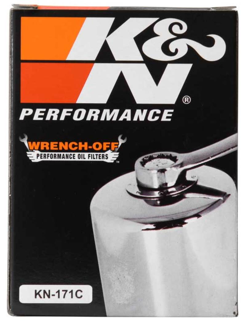 K&N Harley Davidson / Buell 3in OD x 4.063in H Chrome Oil Filter - Blais Performance Parts