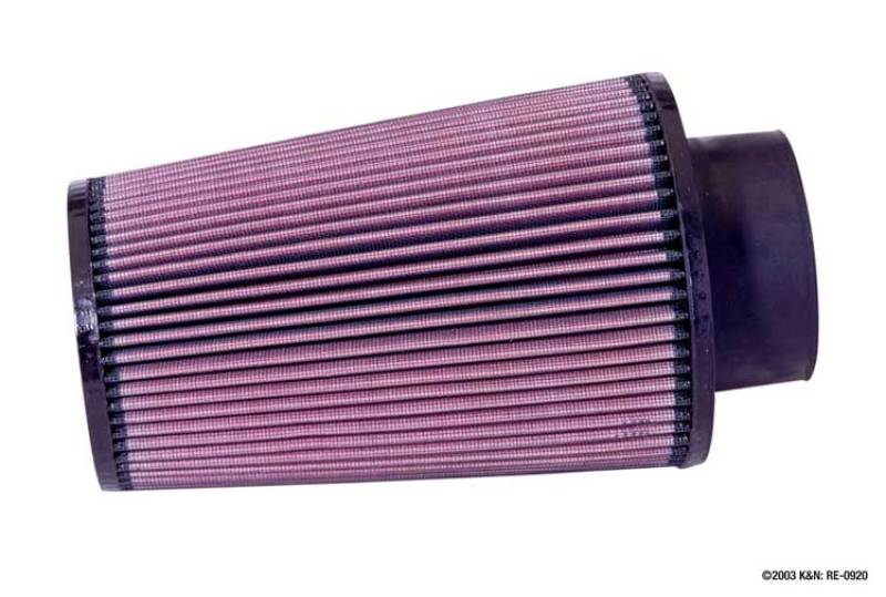 K&N Universal Rubber Filter 3 1/2inch ID FLG / 6inch Base / 4-5/8inch Top / 9inch Height - Blais Performance Parts