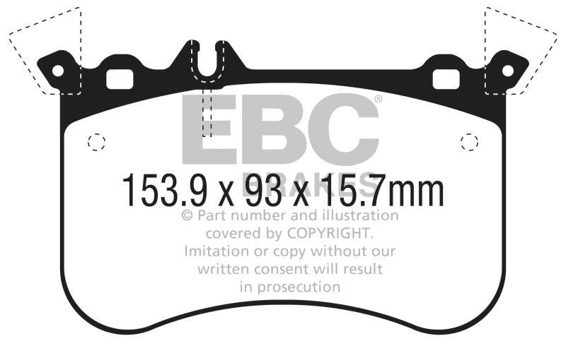 EBC 14-18 Mercedes CLA45 AMG w/13.8in Front Rotors Yellowstuff Front Brake Pads - Blais Performance Parts