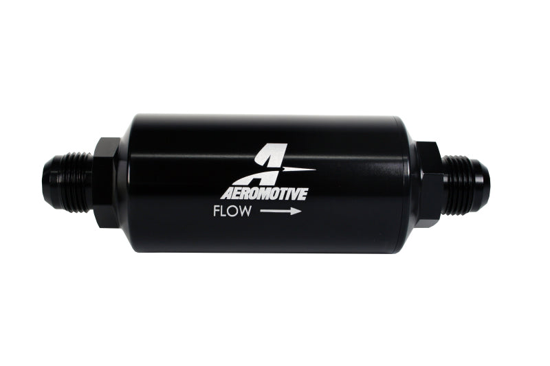 Aeromotive In-Line Filter - AN -10 size Male - 10 Micron Microglass Element - Bright-Dip Black - Blais Performance Parts