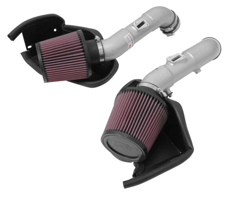 K&N 14-15 Infiniti Q50 3.7L V6 Dual Silver Typhoon Short Ram Intakes - Blais Performance Parts