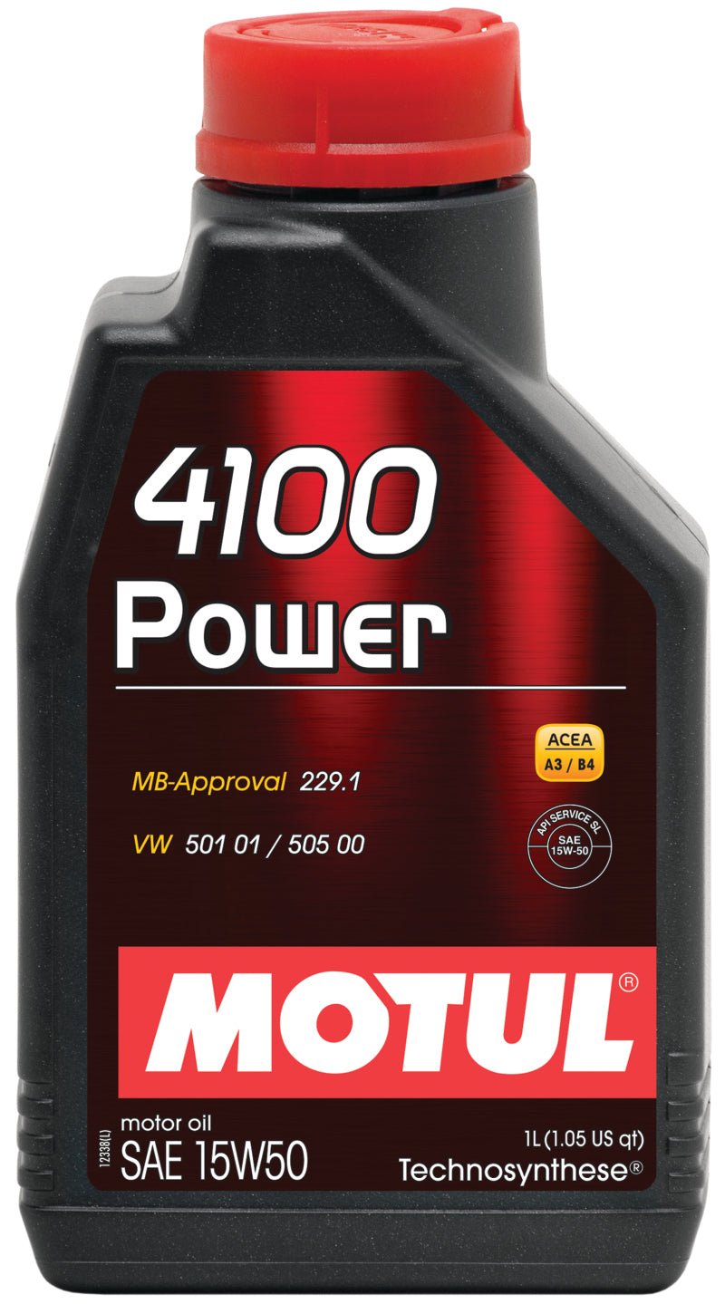 Motul 1L Engine Oil 4100 POWER 15W50 - VW 505 00 501 01 - MB 229.1 - Blais Performance Parts