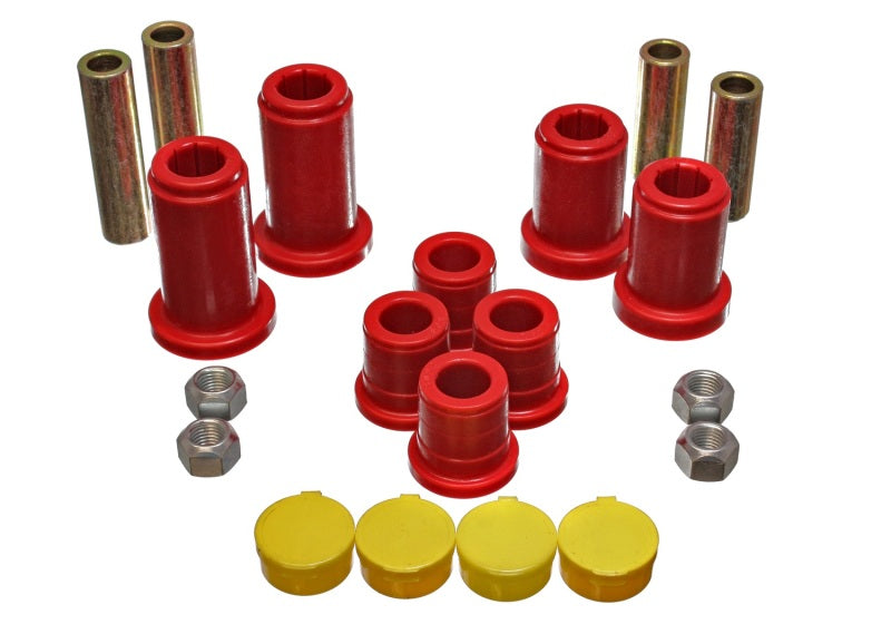 Energy Suspension 98-99 Tahoe/Yukon/Denali / 98-95 K5 Blazer 4WD Red Front End C/A Bushing Set - Blais Performance Parts