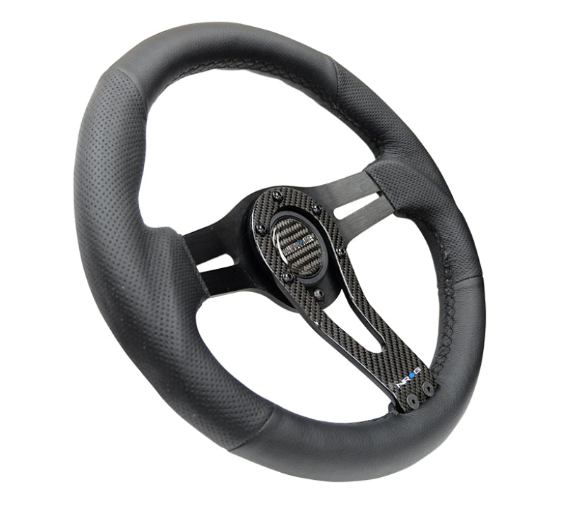 NRG Reinforced Steering Wheel (320mm) w/Carbon Center Spoke - Blais Performance Parts