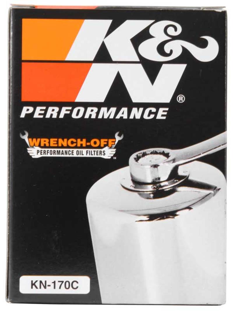 K&N Harley Davidson 3in OD x 4.063in H Chrome Oil Filter - Blais Performance Parts