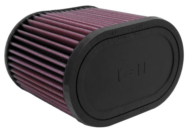 K&N Universal Oval Clamp-On Air Filter 2-3/4in Flange 6-1/4in Length 4in Width 5in Height - Blais Performance Parts