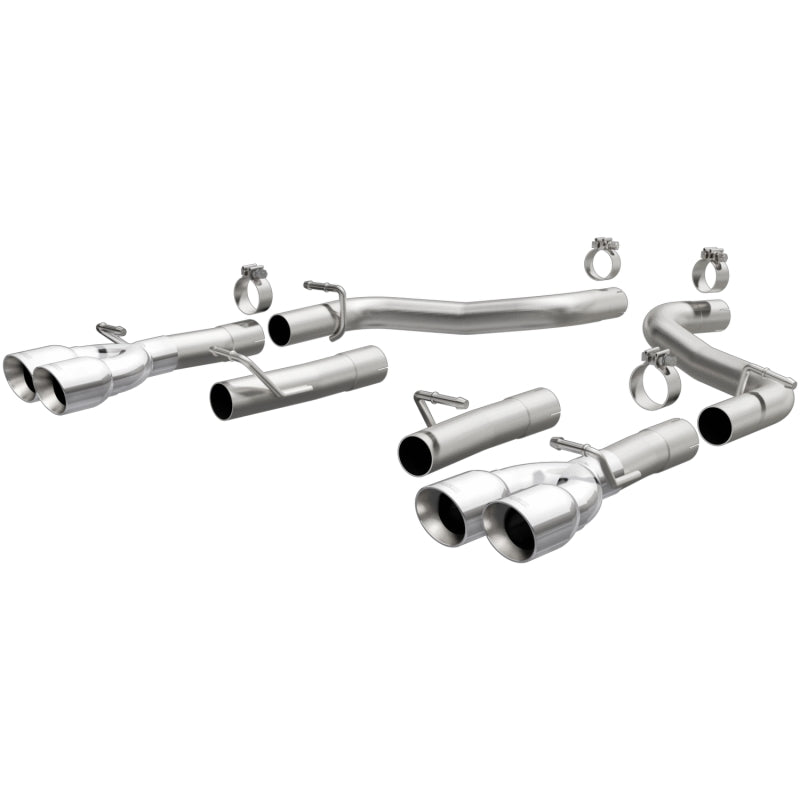 MagnaFlow Axle-Back, SS, 2.5in, Quad Split Rear 3.5in Tip 2015 Dodge Challenger 3.6L V6 - Blais Performance Parts