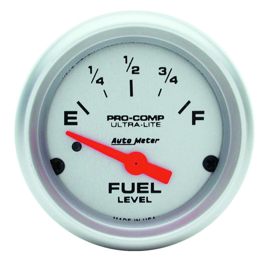 Autometer Ultra-Lite 52mm 0 OHMS Empty/90 OHMS Full Short Sweep Electronic Fuel Level Gauge - Blais Performance Parts