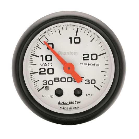 Autometer Phantom 52mm 30 PSI Mechanical Boost Gauge - Blais Performance Parts