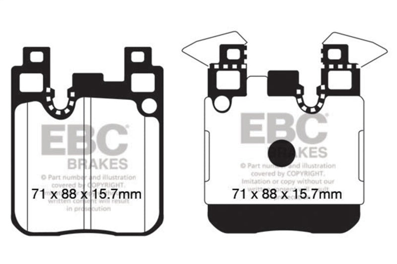 EBC 14+ BMW M3 3.0 Twin Turbo (F80) Yellowstuff Rear Brake Pads - Blais Performance Parts