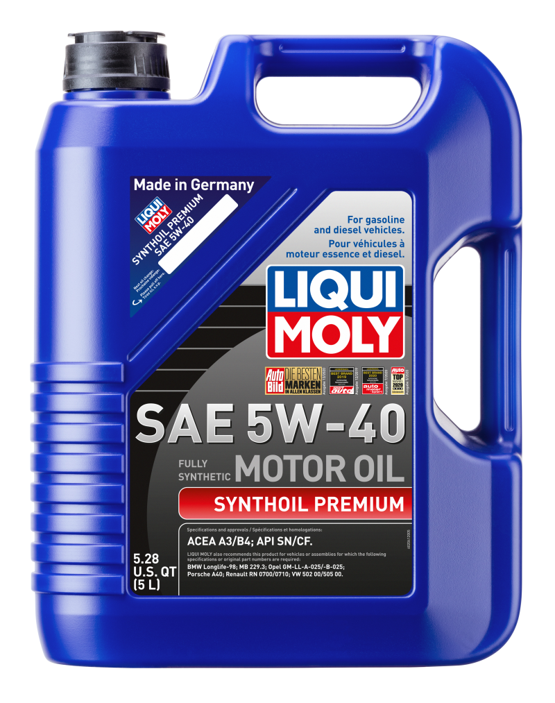 LIQUI MOLY 5L Synthoil Premium Motor Oil SAE 5W40 - Blais Performance Parts