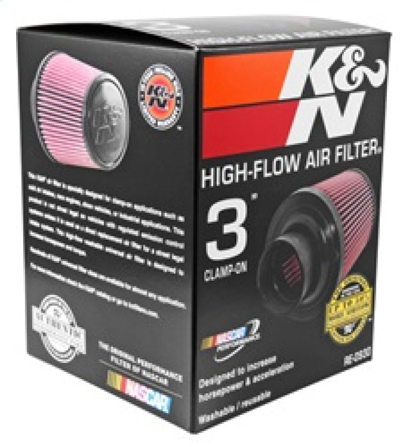 K&N Universal Rubber Filter - Round Tapered 6in Base OD x 3in Flange ID x 6in H - Blais Performance Parts