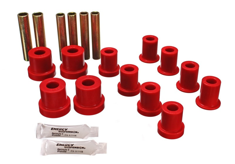 Energy Suspension 73-87 GM Denali XL/SUburban/Yukon XL 4WD Red Front Leaf Spring Bushing Set - Blais Performance Parts