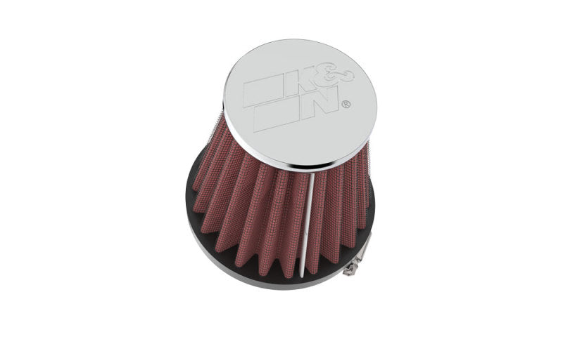 K&N Universal Chrome Filter 1 15/16 inch FLG / 3 inch Base / 2 inch Top / 3 inch Height - Blais Performance Parts