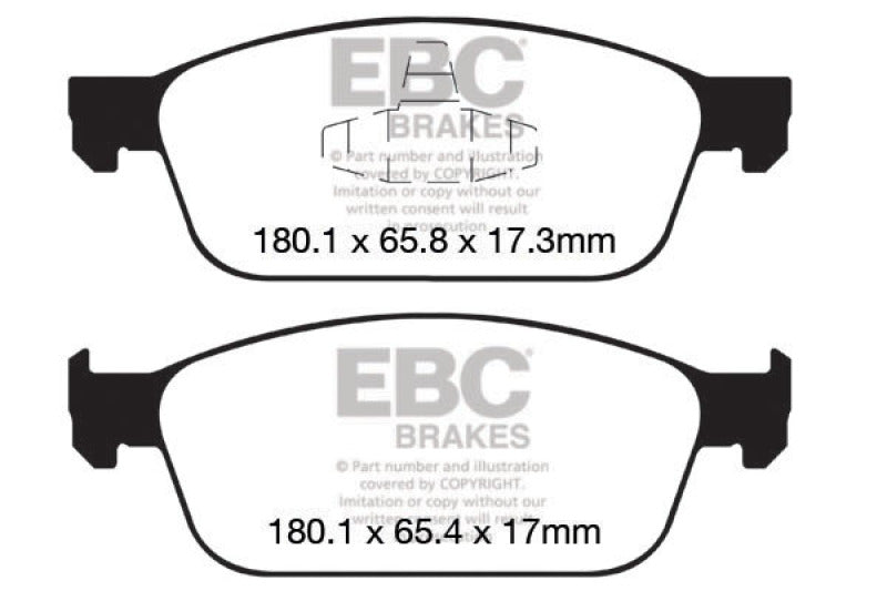 EBC 12+ Ford Focus 2.0 Turbo ST Redstuff Front Brake Pads - Blais Performance Parts