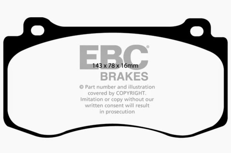 EBC 05-10 Chrysler 300C 6.1 SRT8 Yellowstuff Front Brake Pads (Excl 6 Piston Calipers) - Blais Performance Parts