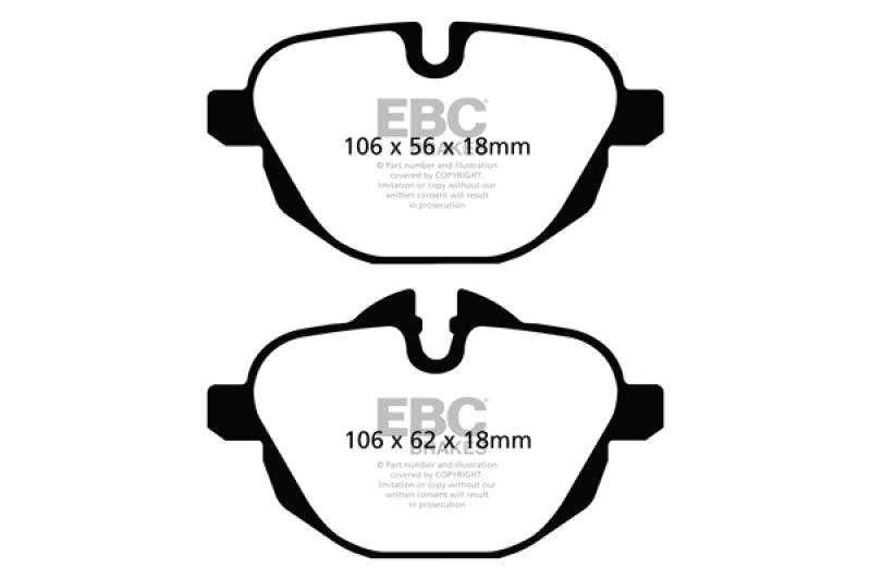 EBC 11+ BMW X3 2.0 Turbo (F25) Greenstuff Rear Brake Pads - Blais Performance Parts