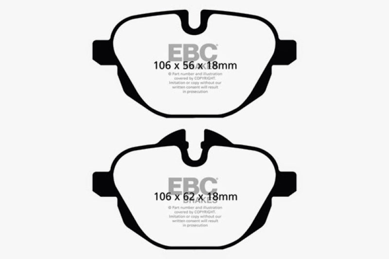 EBC 11+ BMW X3 2.0 Turbo (F25) Greenstuff Rear Brake Pads - Blais Performance Parts