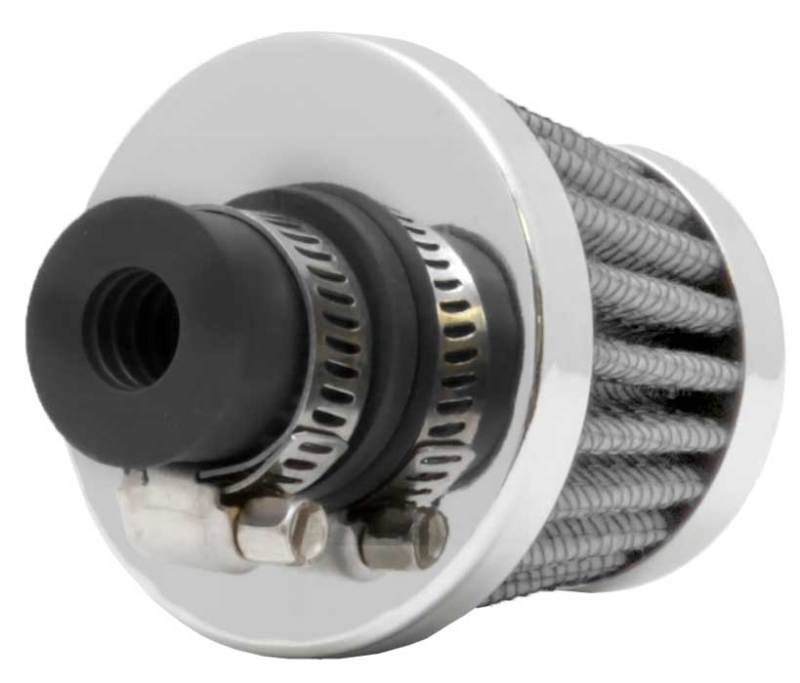 K&N 2in Base OD x .375in Flange ID x 1.75in H Rubber Base Crankcase Vent Filter - White - Blais Performance Parts