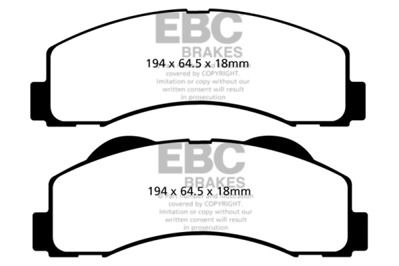 EBC 15+ Ford Expedition 3.5 Twin Turbo 2WD Yellowstuff Front Brake Pads - Blais Performance Parts