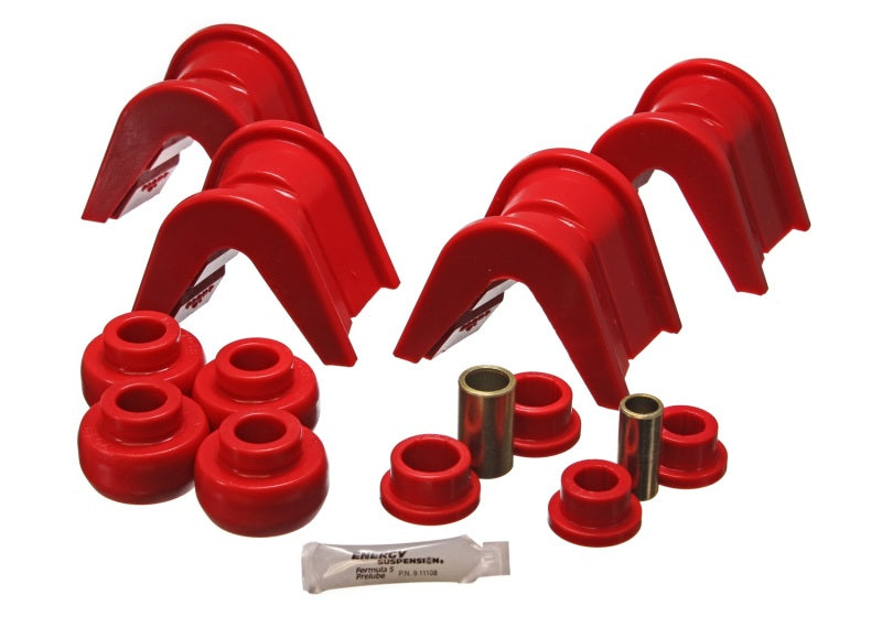 Energy Suspension 76-77 Ford Bronco/66-72 F-100/F-150 Red 4 Deg Offset Complete 14 Pc C-Bushing Set - Blais Performance Parts