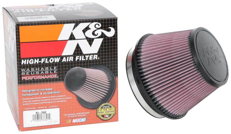 K&N Universal Tapered Filter 6in Flange ID x 7.5in Base OD x 5in Top OD x 5in Height - Blais Performance Parts