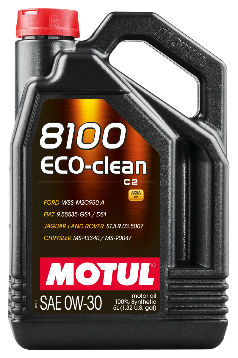 Motul 5L Synthetic Engine Oil 8100 0W30 4x5L ECO-CLEAN  ACEA C2 API SM ST.JLR 03.5007 - Blais Performance Parts