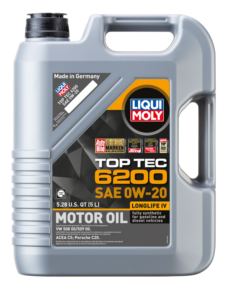 LIQUI MOLY 5L Top Tec 6200 Motor Oil SAE 0W20 - Blais Performance Parts