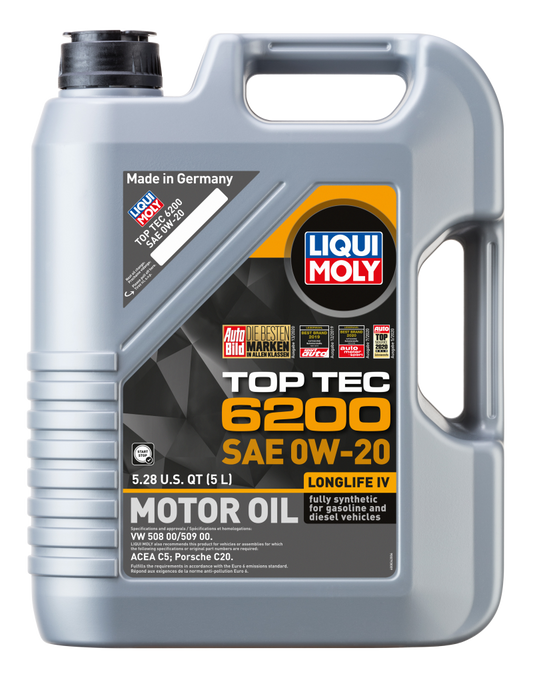 LIQUI MOLY 5L Top Tec 6200 Motor Oil SAE 0W20 - Blais Performance Parts