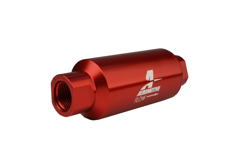 Aeromotive In-Line Filter - AN-10 size - 40 Micron SS Element - Red Anodize Finish - Blais Performance Parts