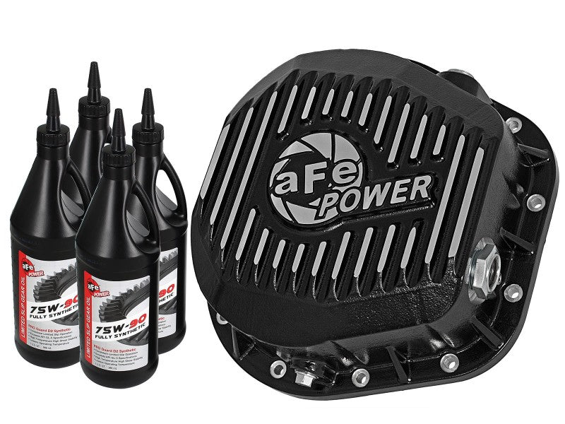 aFe Pro Series Rear Diff Cover Kit Black w/ Gear Oil 86-16 Ford F-250/F-350 V8 7.3L/6.0L/6.4L/6.7L - Blais Performance Parts