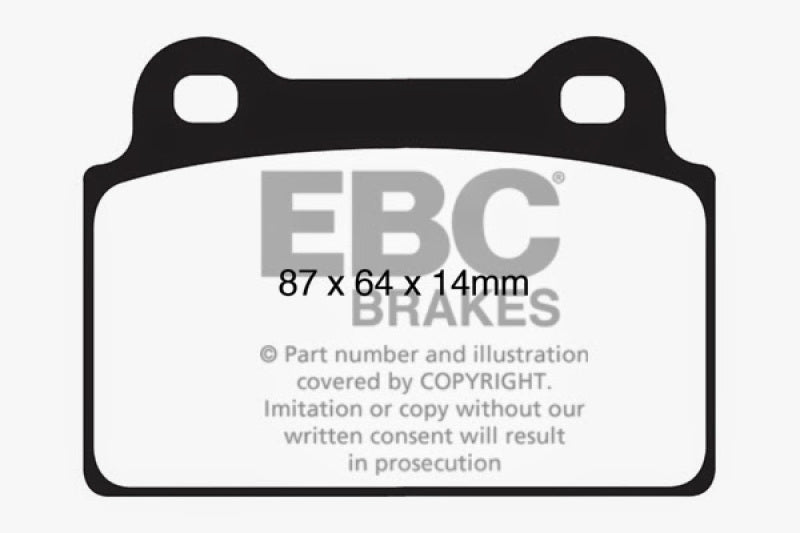 EBC 08-16 Mitsubishi Lancer Evo 10 2.0 Turbo (1 piece rotor) Redstuff Rear Brake Pads - Blais Performance Parts