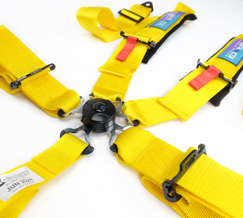 NRG 5PT 3in. Seat Belt Harness / Cam Lock - Yellow - Blais Performance Parts
