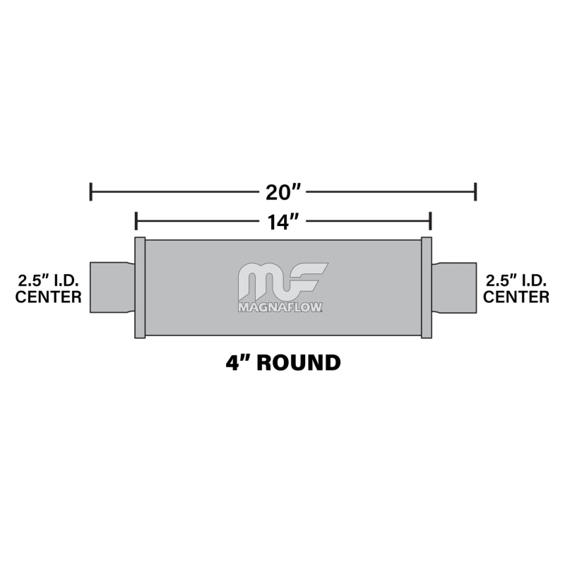 MagnaFlow Muffler Mag SS 14X4X4 2.5X2.5 - Blais Performance Parts