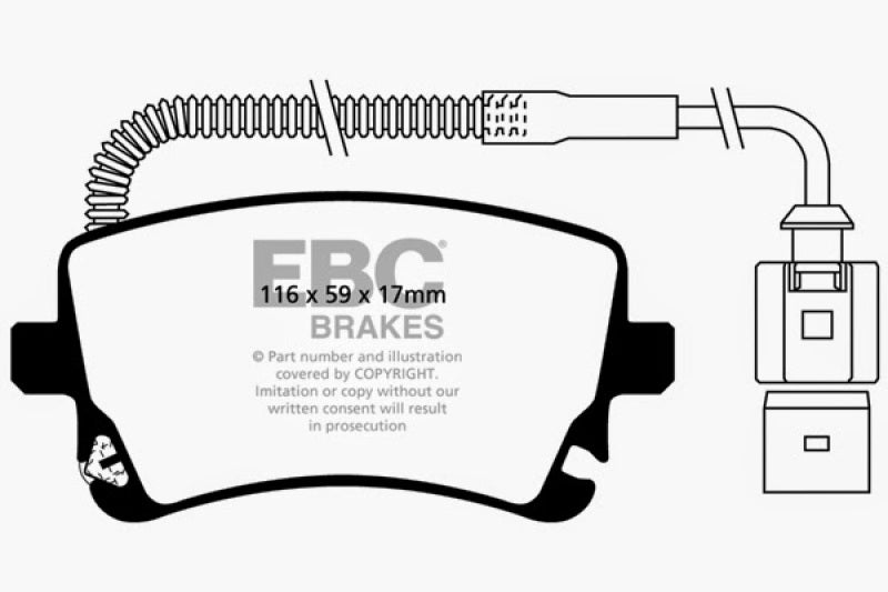 EBC 09-11 Audi A6 Quattro 3.0 Supercharged Redstuff Rear Brake Pads - Blais Performance Parts